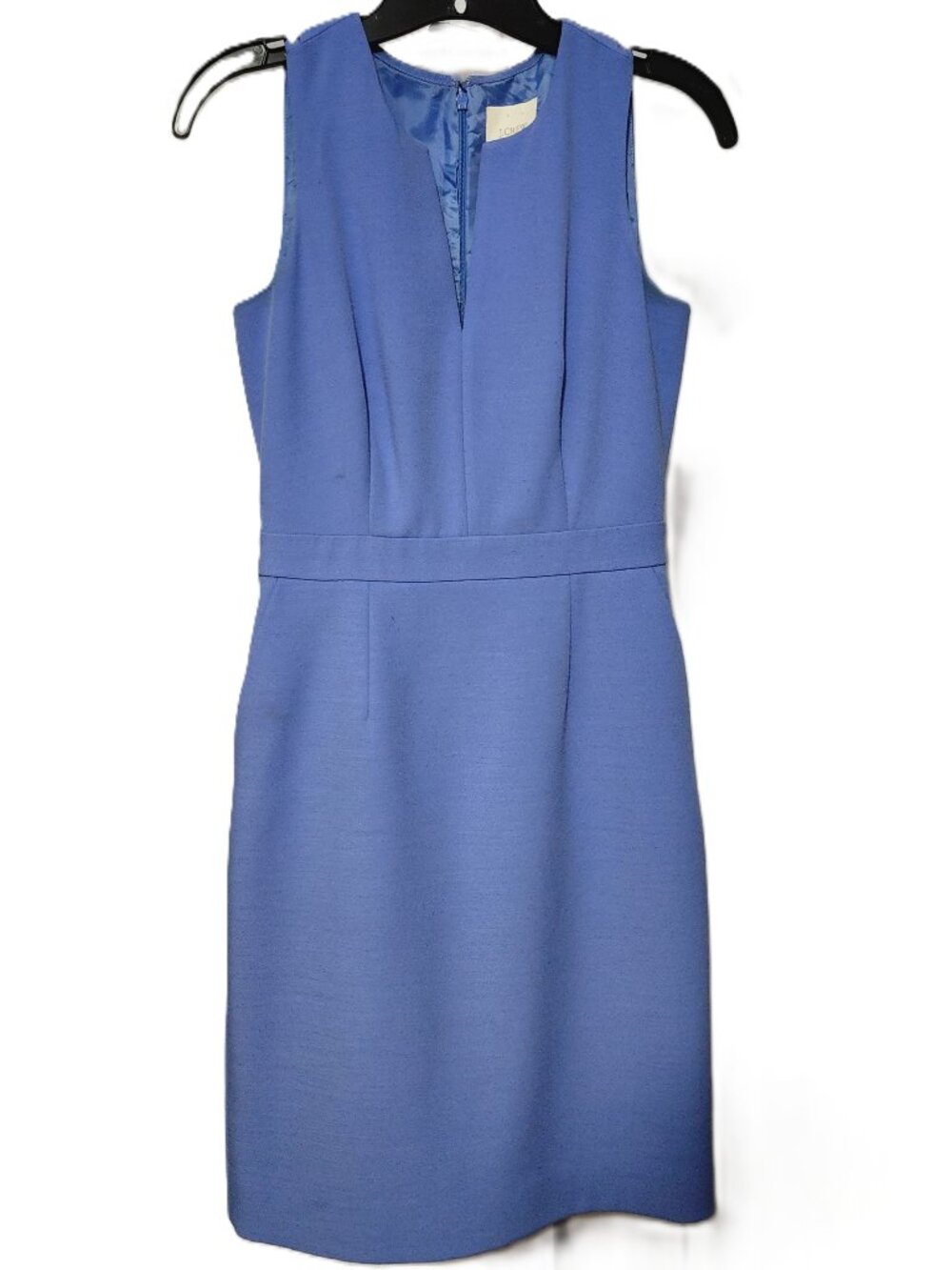J. Crew Suiting Women's Split Neck Misty Powder Blue VNeck Sheath Dress Size 00